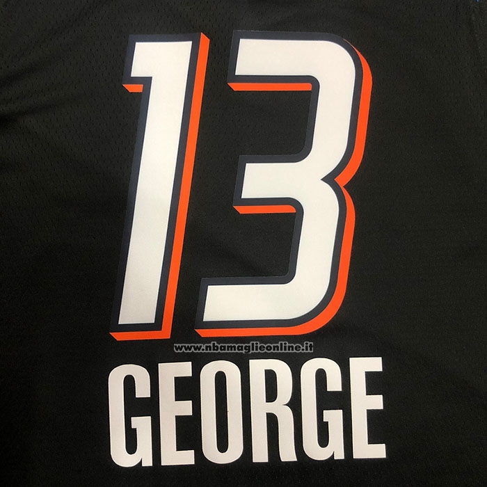 Maglia Oklahoma City Thunder Paul George #13 Citta 2020-21 Nero